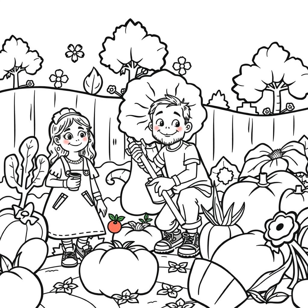 Vegetable Patch Coloring Page coloring page