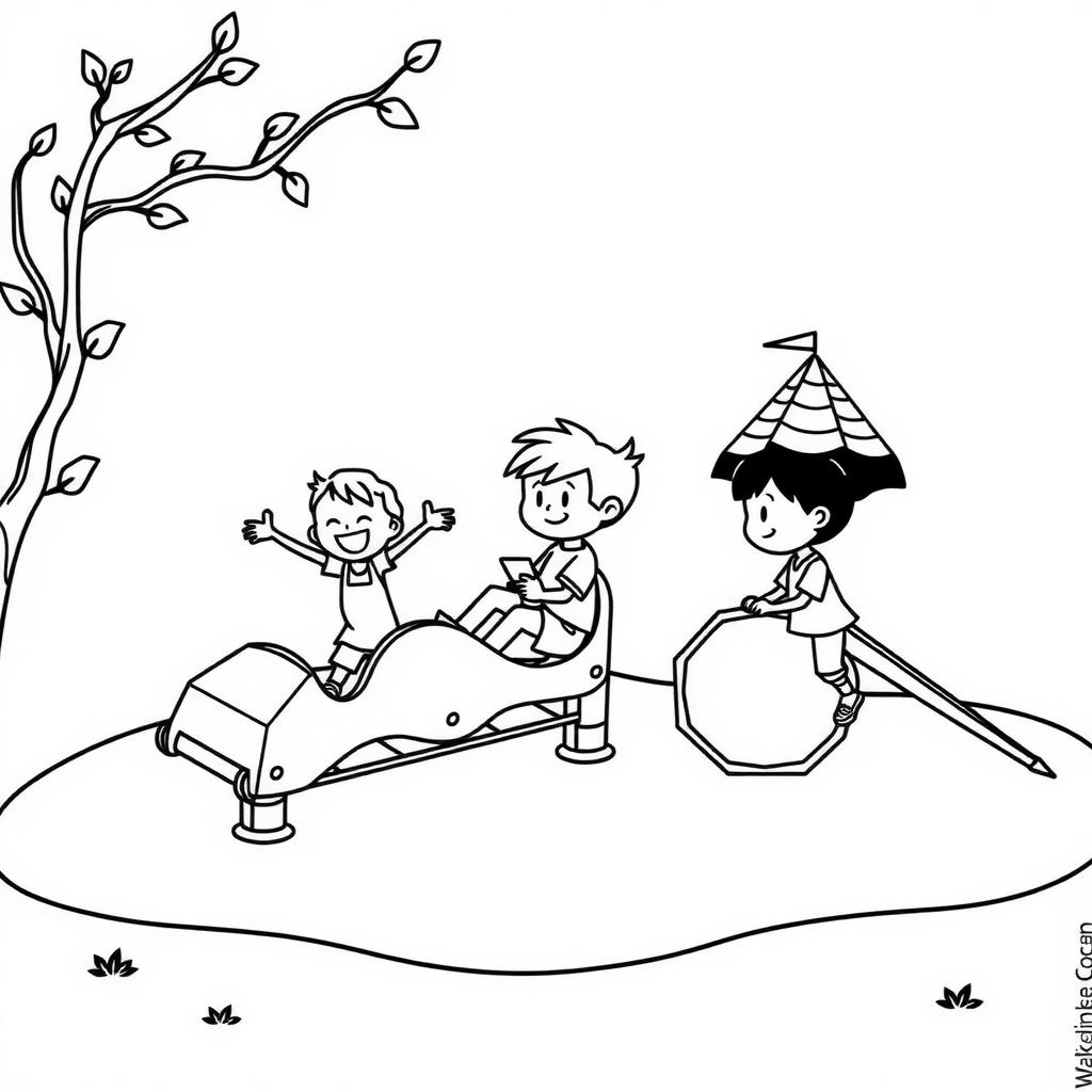 Playground Fun Coloring Page coloring page