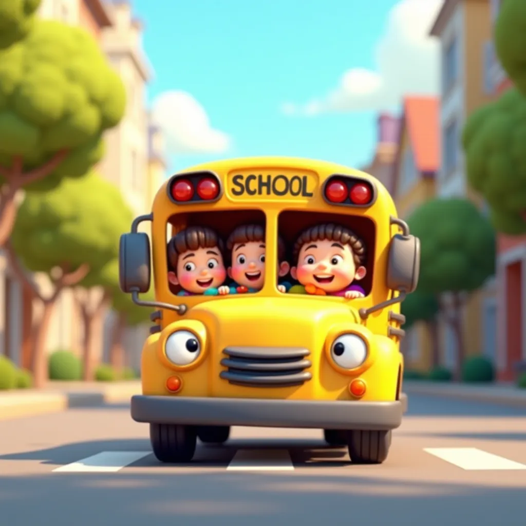 School Bus Morning Coloring Page