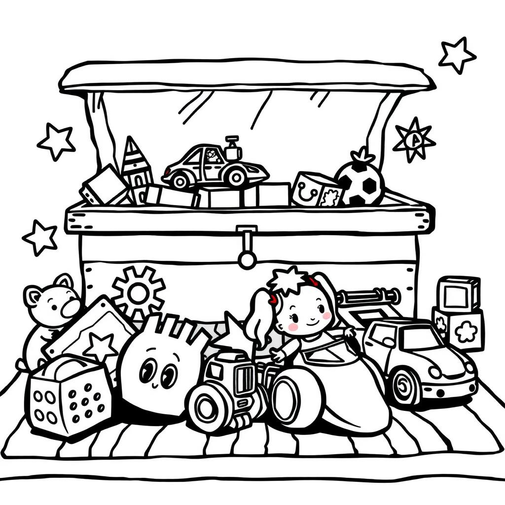 Toy Chest Coloring Page coloring page