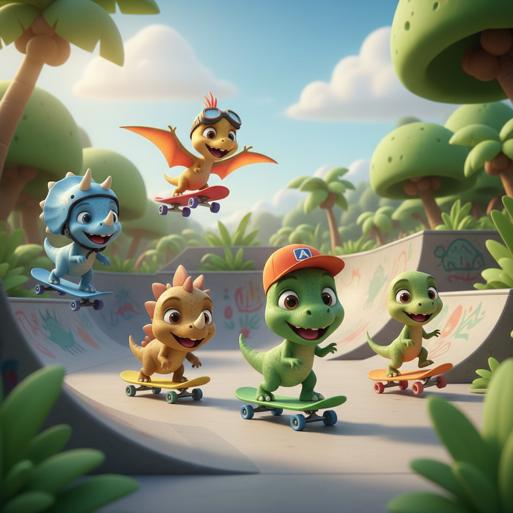 Dino Skateboard Adventure — Bedtime Story for Kids