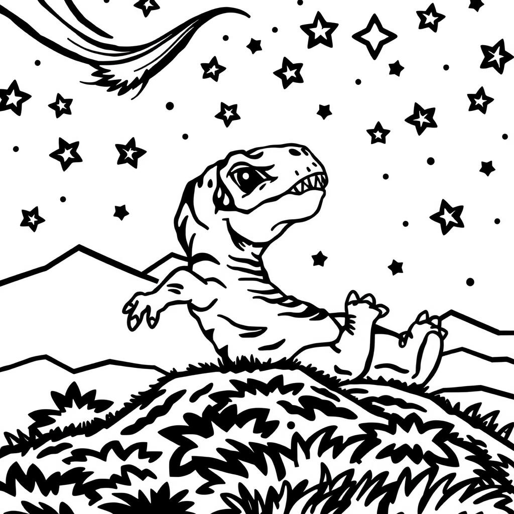 T-Rex Stargazer Coloring Page coloring page