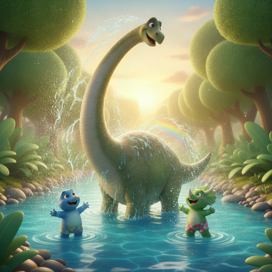 Plongez dans un monde ludique avec notre page de coloriage de dinosaures ! Le grand dinosaure et ses amis offrent des zones faciles à colorier, tandis que la verdure ajoute un peu de défi.