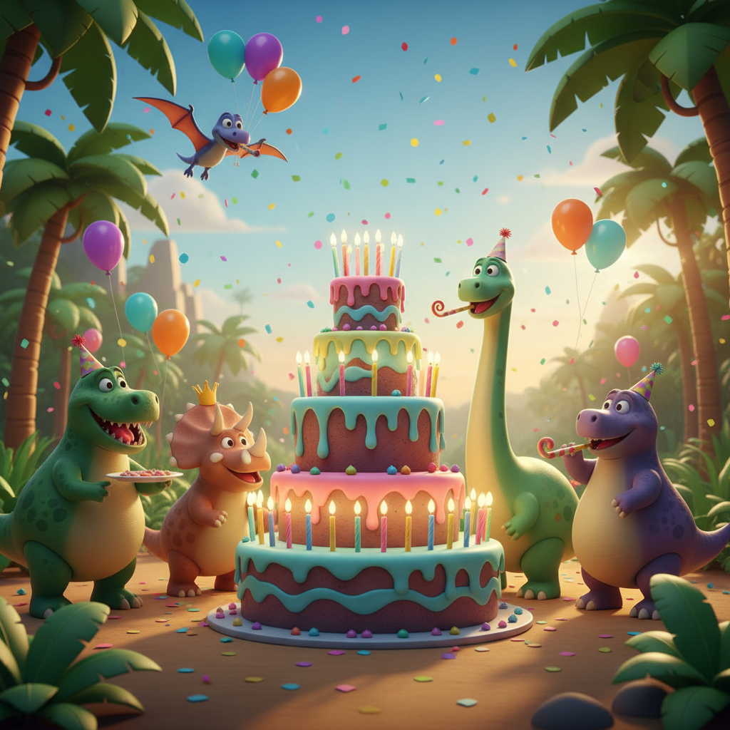 Dino Birthday Bash Adventure — Bedtime Story for Kids