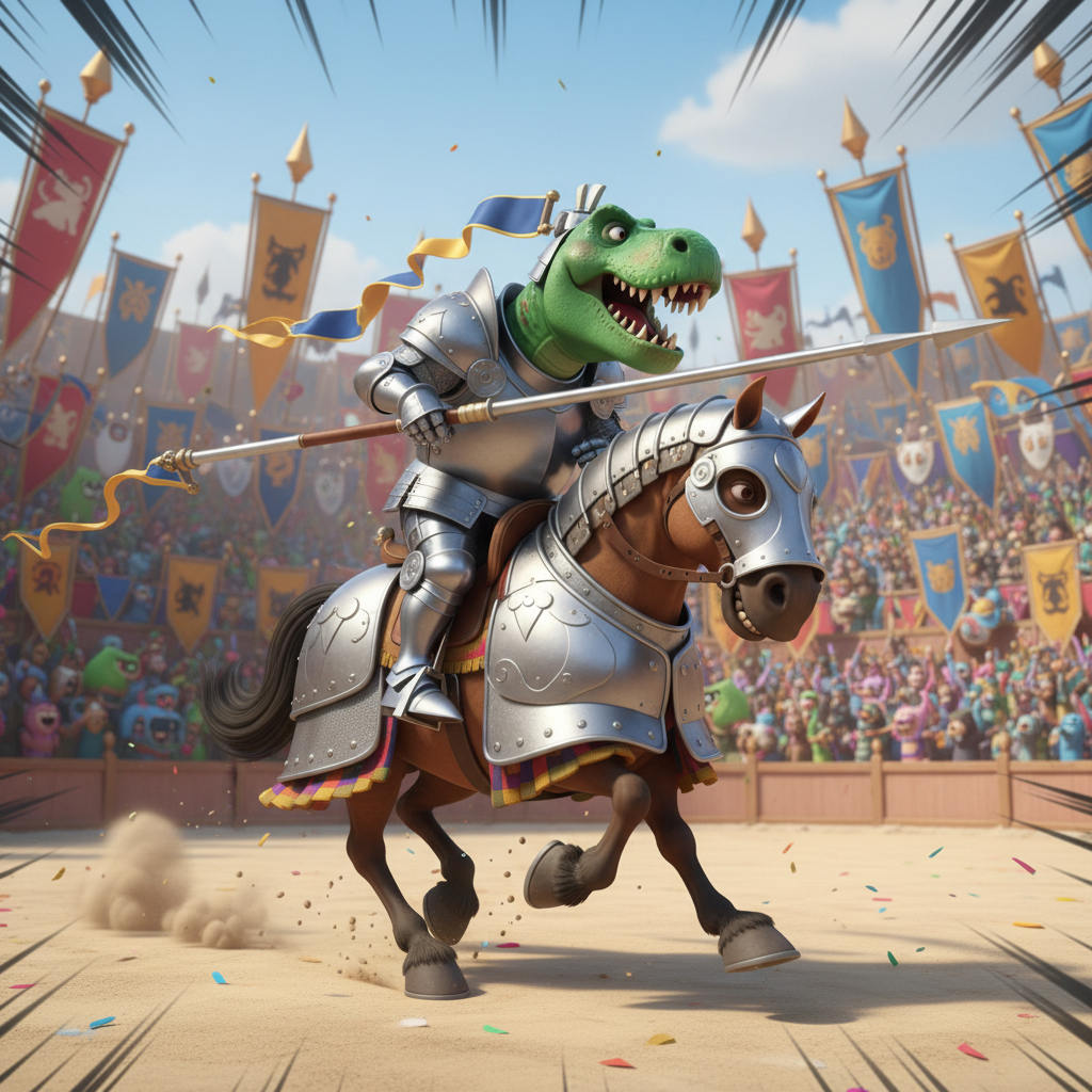 T-Rex Knight Adventure in the Arena — Bedtime Story for Kids