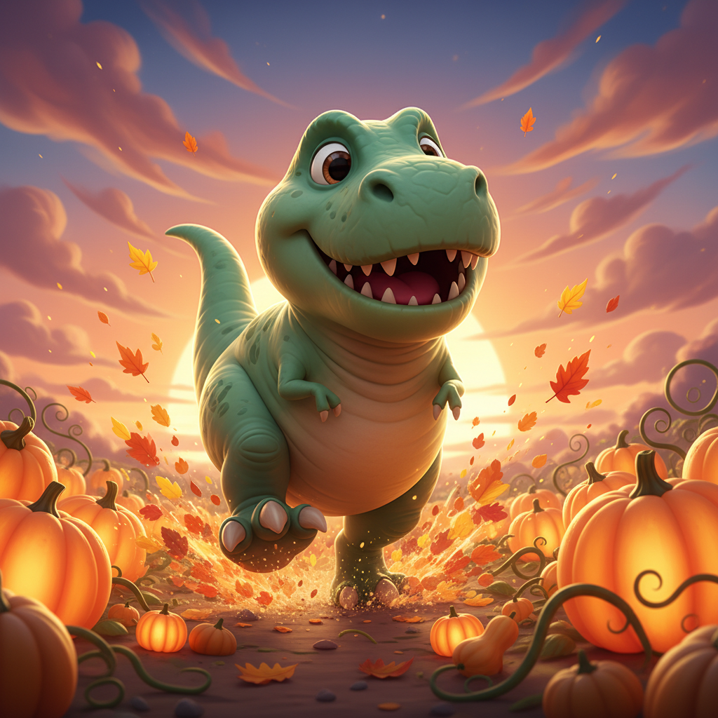T-Rex Pumpkin Stomp Adventure — Bedtime Story for Kids