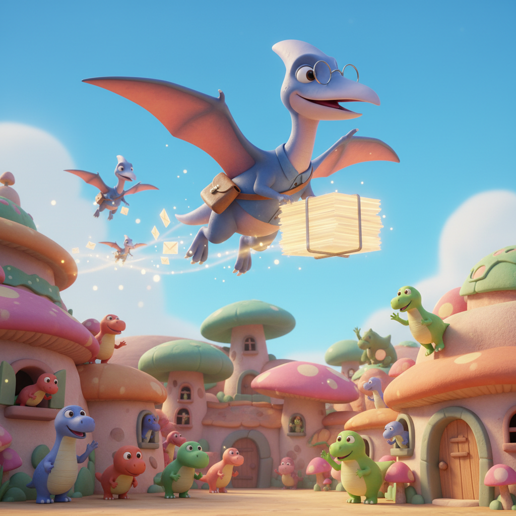 Pterodactyl Sky Postman — Kids Bedtime Story Free to Read