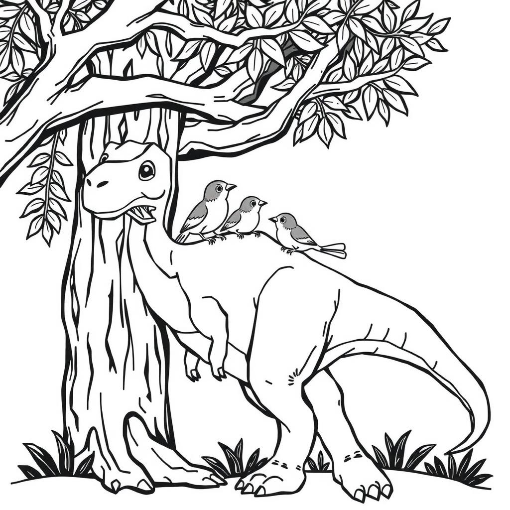 Brachio Treetop — Free Printable Coloring Page for Kids coloring page