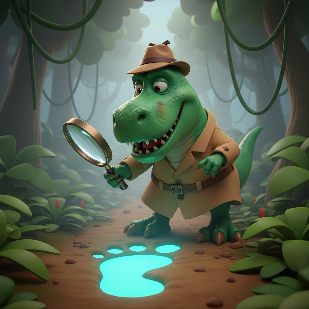 Detective Rex and the Glowing Footprint — Bedtime Story for Kids