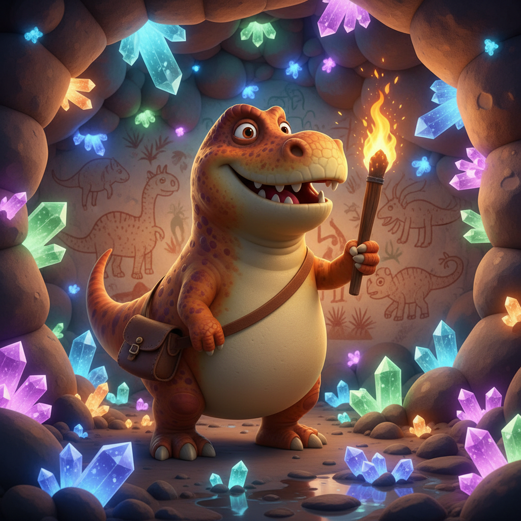 Megalosaurus Adventure in Crystal Cave — Bedtime Story for Kids