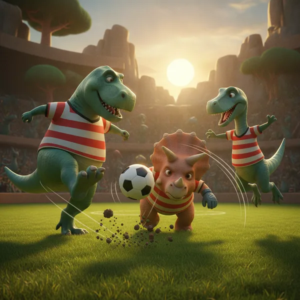 Dino Soccer Fun — Free Printable Coloring Page for Kids
