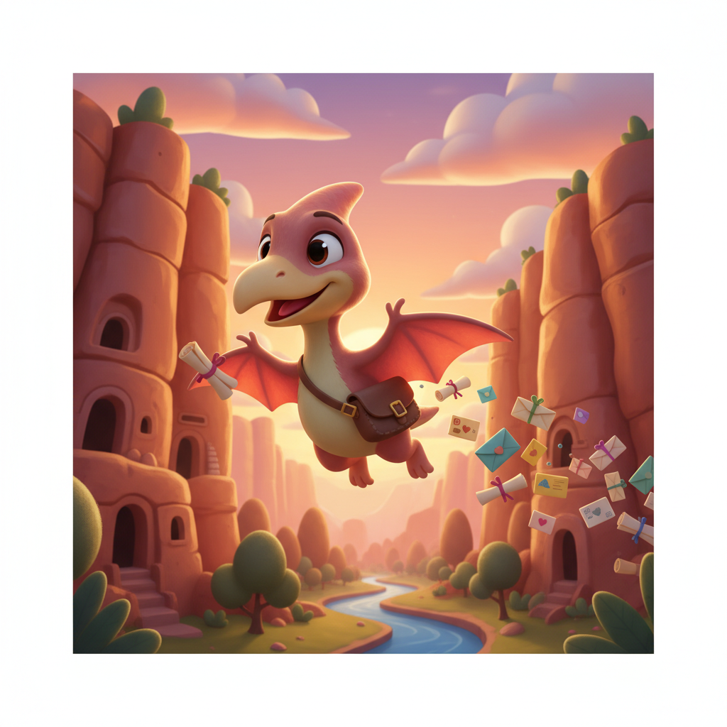 Pterodactyl's Mail Delivery Adventure — Bedtime Story for Kids
