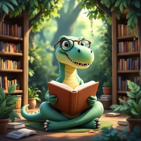 T-Rex Library Coloring Page