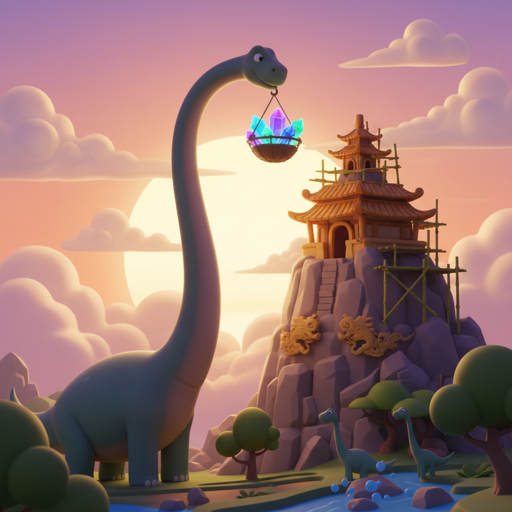 Mamenchisaurus at Sunset — Bedtime Story for Kids