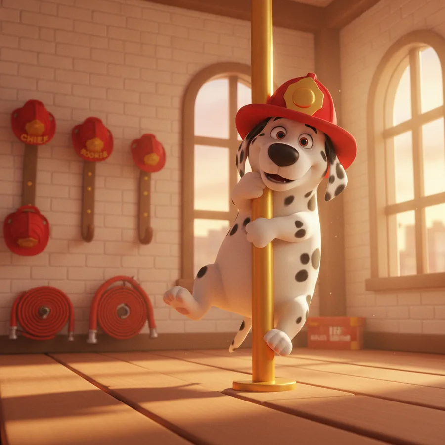 ¡Este alegre perro dalmatiano está listo para colorear! El perro es simple de pintar, mientras que los detalles en la pared ofrecen un desafío divertido.