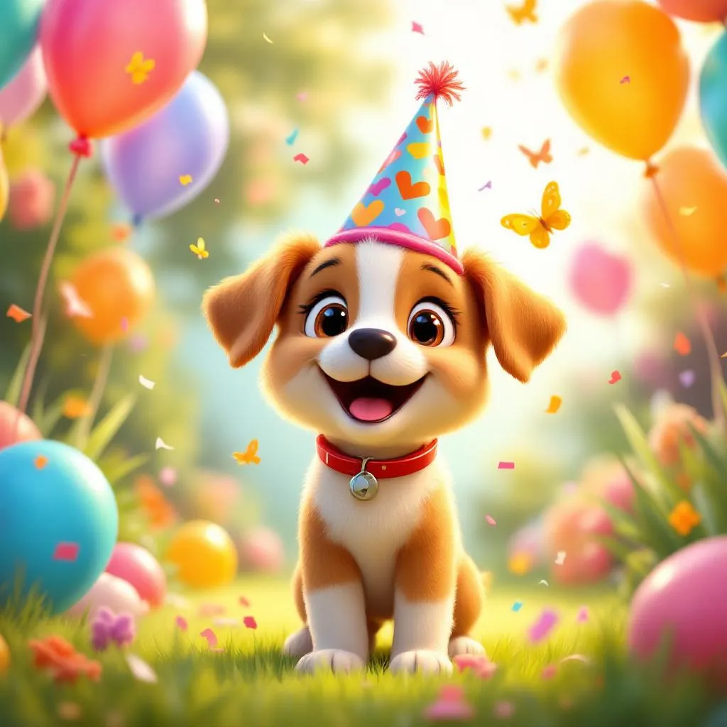 Playful Puppy Wearing Colorful — Bedtime Story for Kids