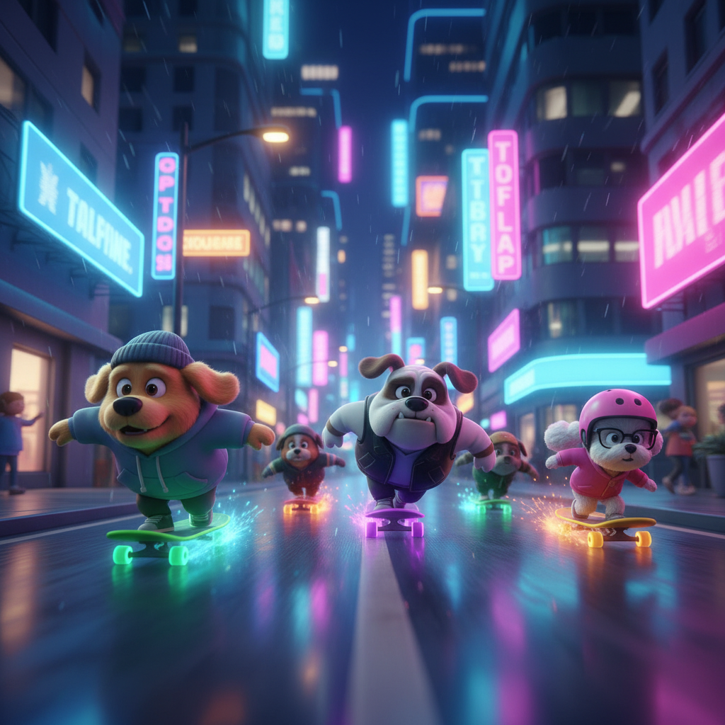 Dog Skate Crew Night — Bedtime Story for Kids