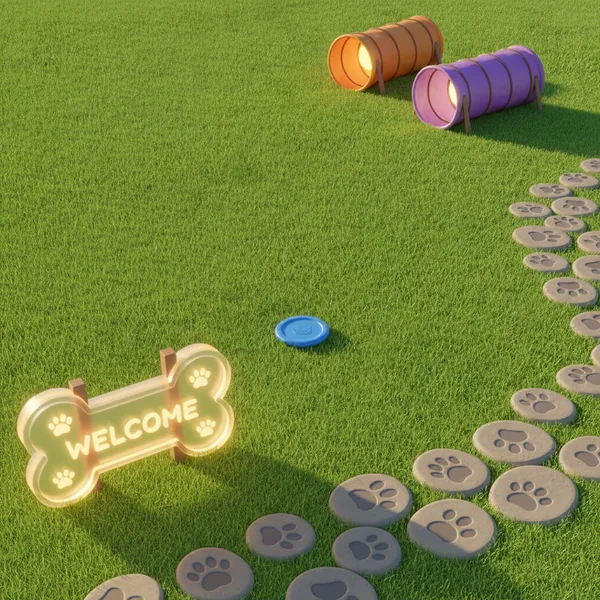 Vibrant Dog Park with Tunnels — Free Coloring Page for Kids
