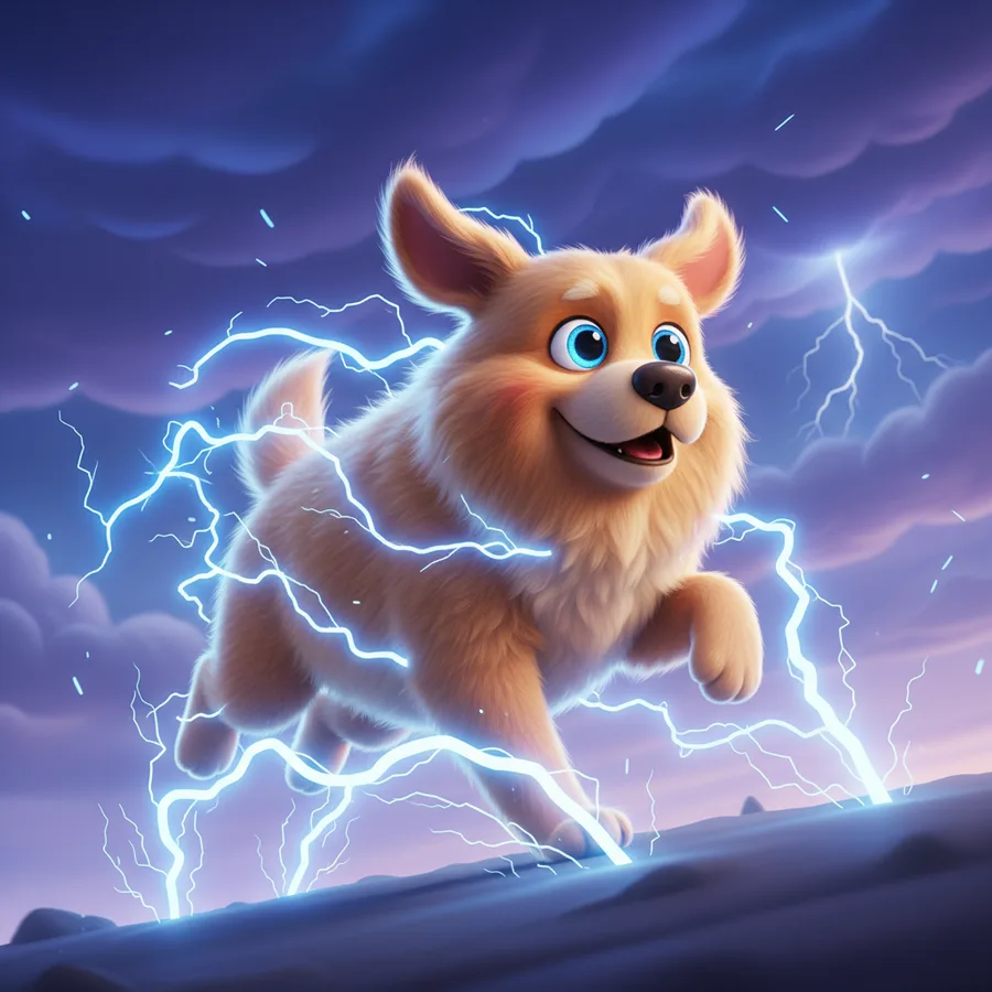 Lightning Dog on the Run — Free Coloring Page for Kids