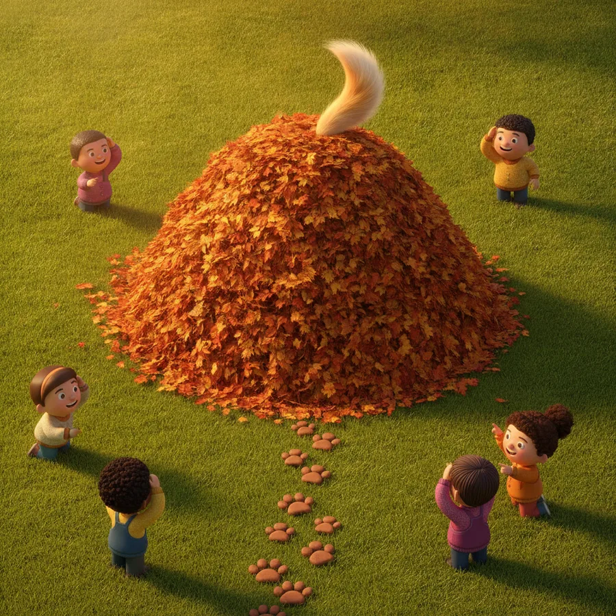 Dieses Ausmalbild zeigt fröhliche Kinder umgeben von bunten Herbstblättern, was es unterhaltsam macht. Der große Laubhaufen ist einfach zu kolorieren, während die Gesichtsausdrücke der Kinder eine lustige Herausforderung bieten.