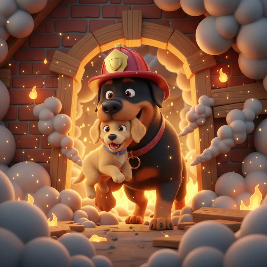 Brave Rescue Scene — Free Coloring Page for Kids