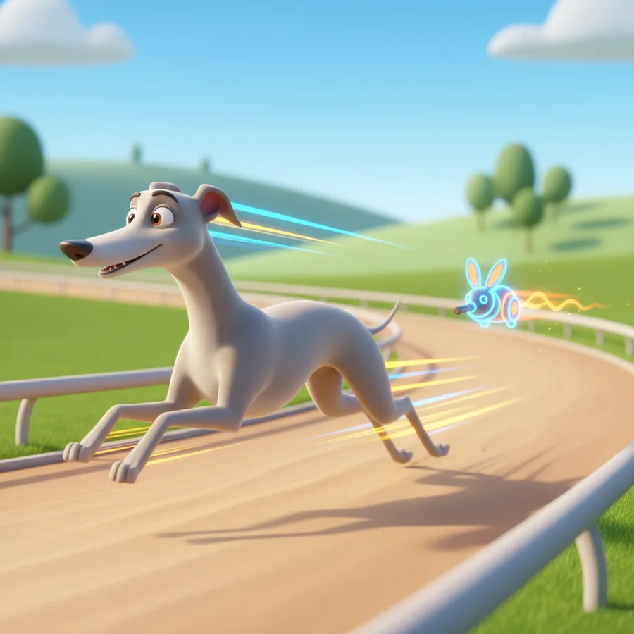 Energetic Greyhound Running — Free Coloring Page for Kids
