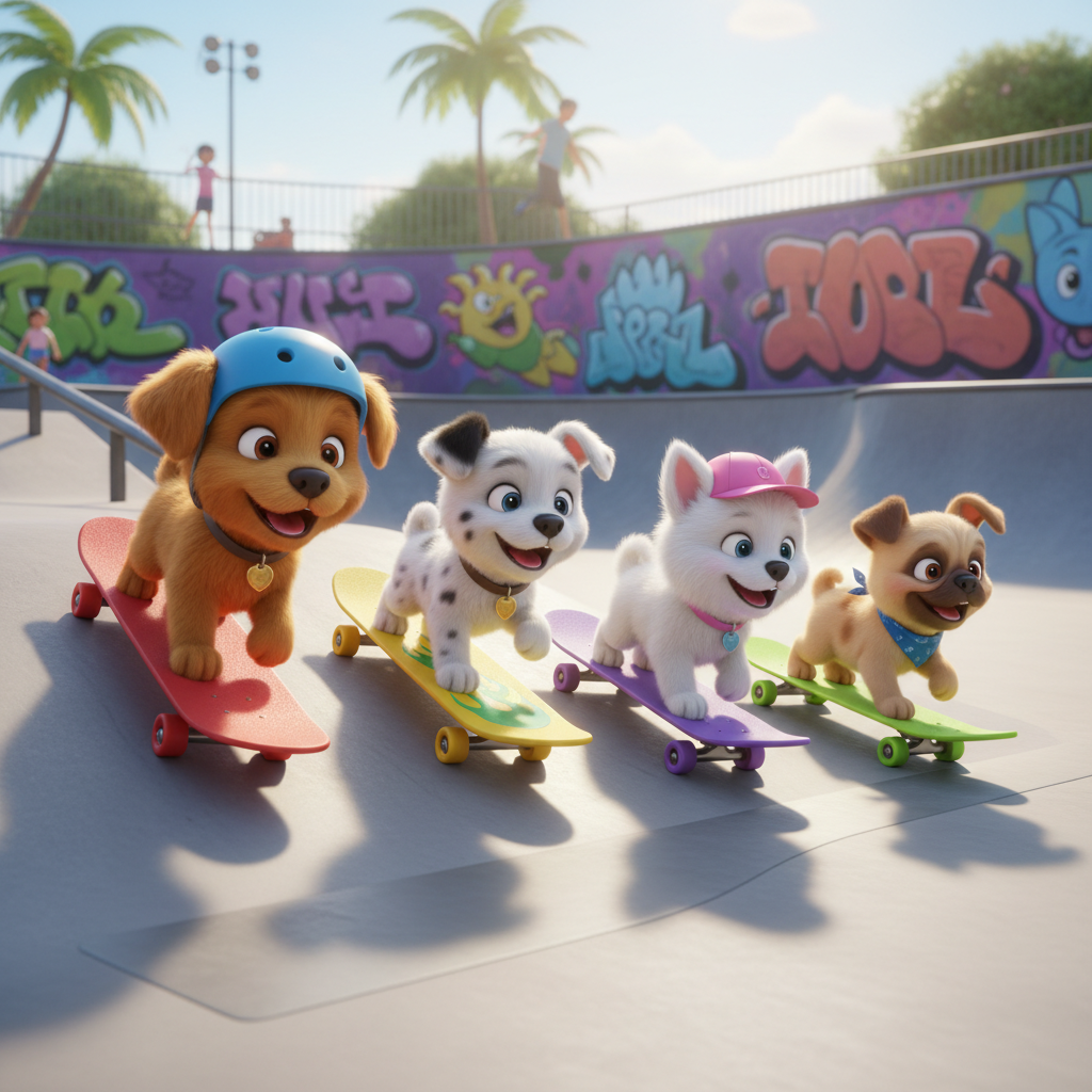 Puppy Skateboard Tricks — Bedtime Story for Kids