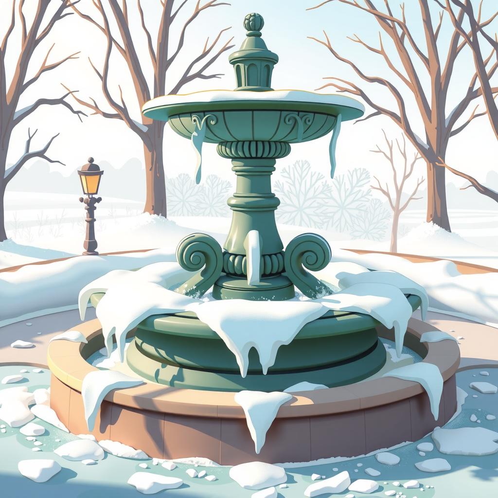 Frozen Fountain Coloring Page