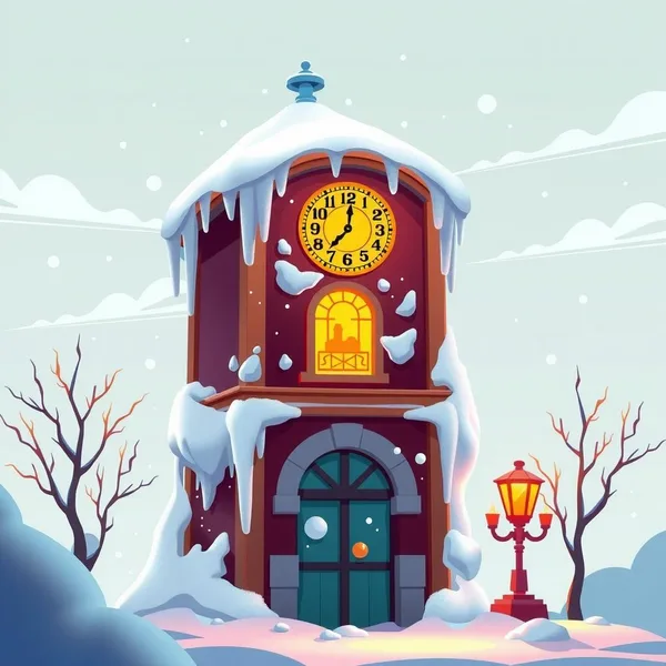 Frozen Clock Tower Coloring Page