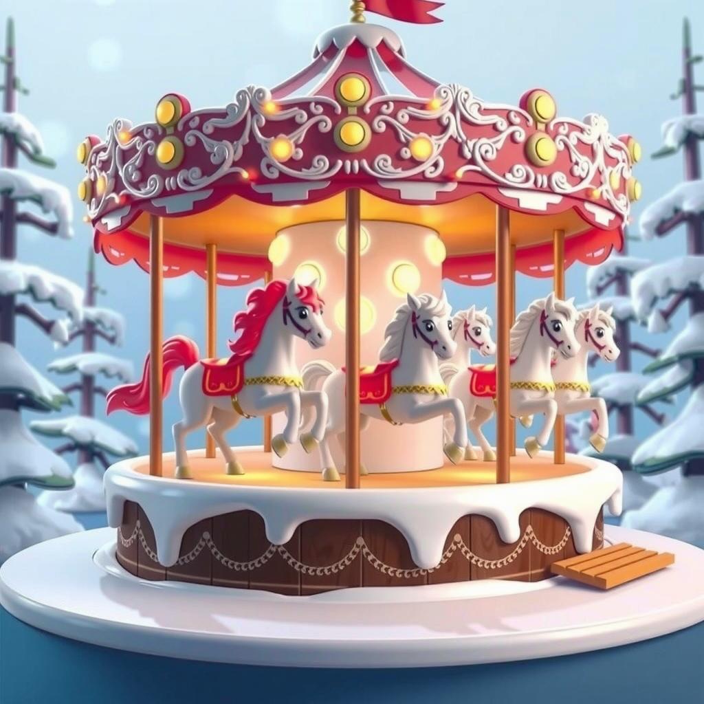 Frozen Carousel Coloring Page