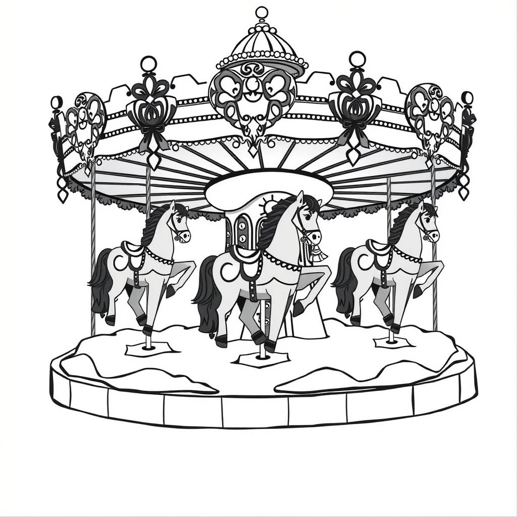 Frozen Carousel Coloring Page coloring page