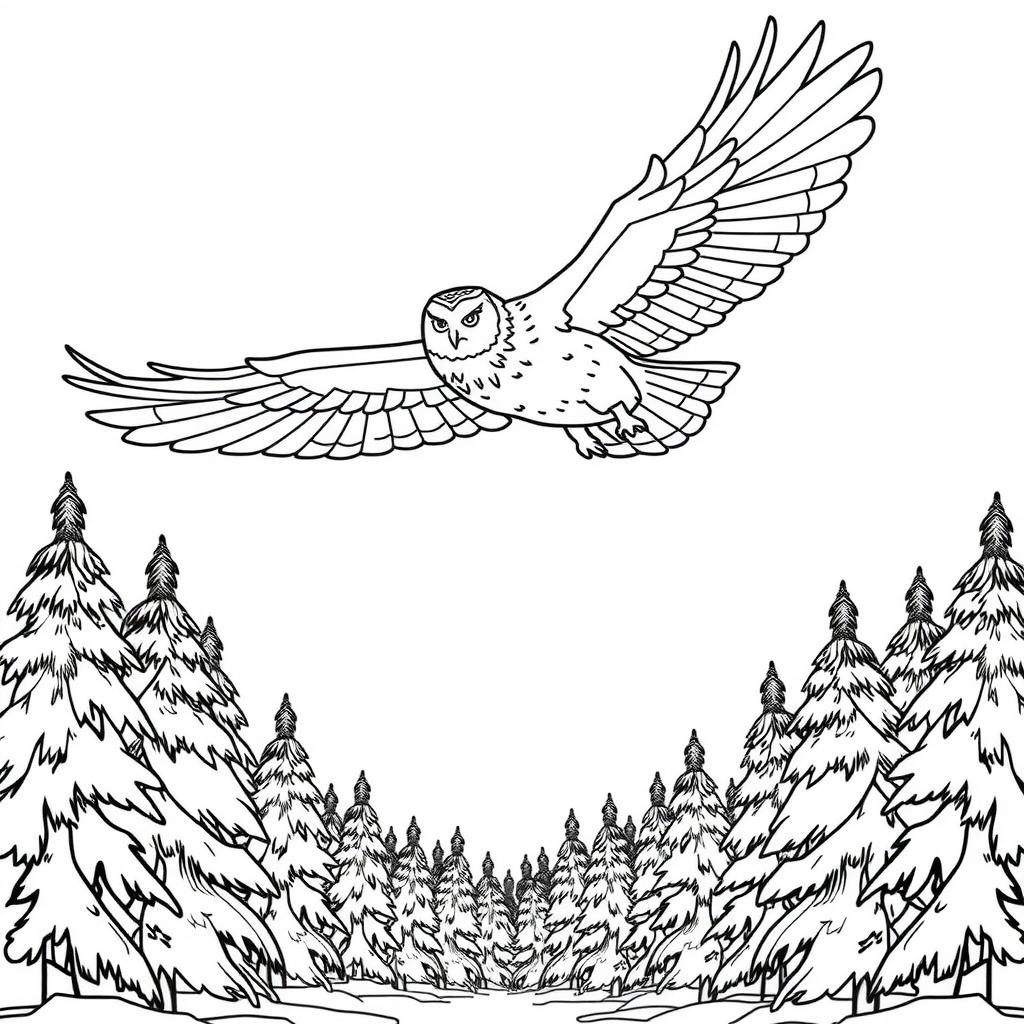 Snow Owl Coloring Page coloring page