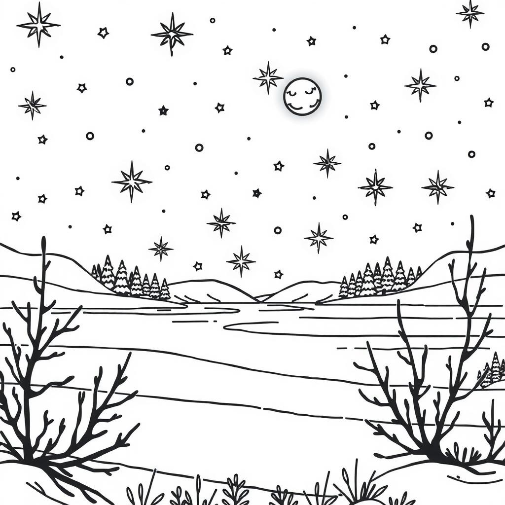 Winter Starfield Coloring Page coloring page