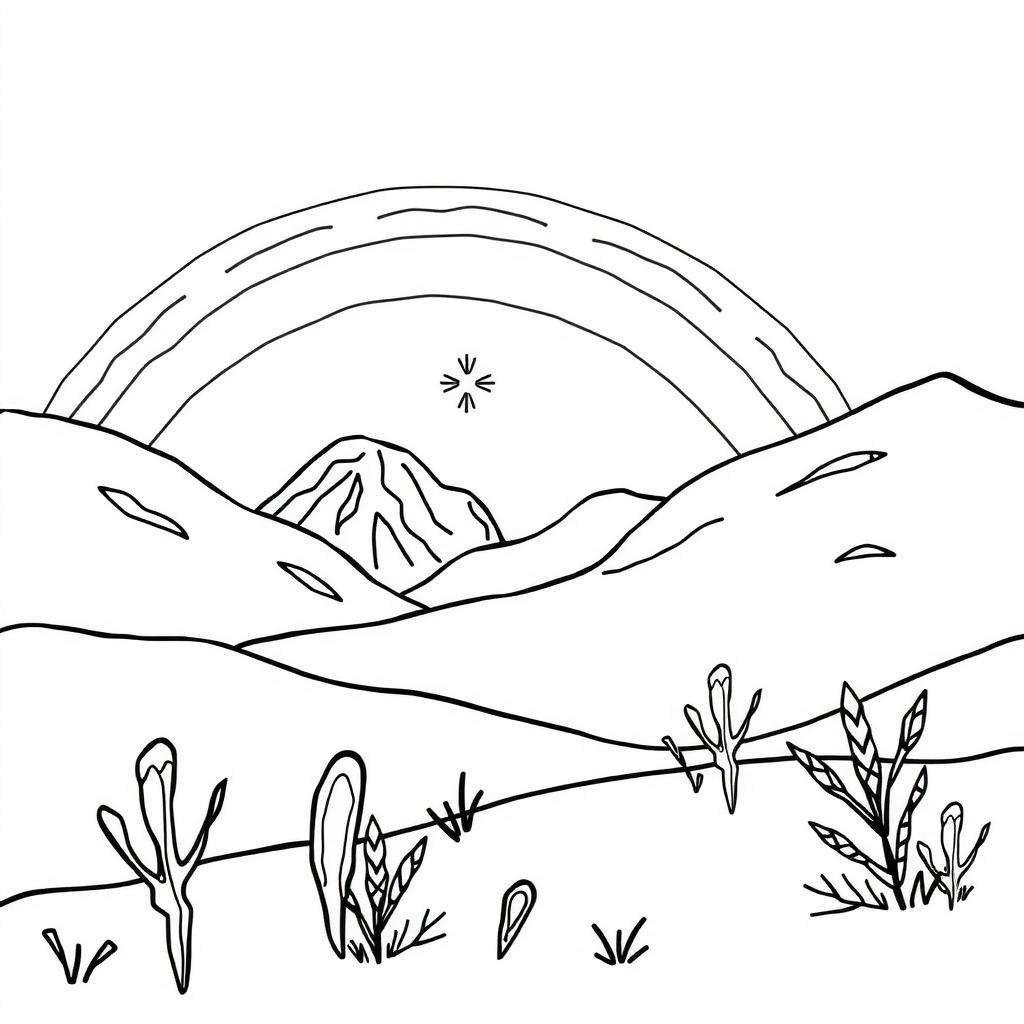 Winter Rainbow Coloring Page coloring page