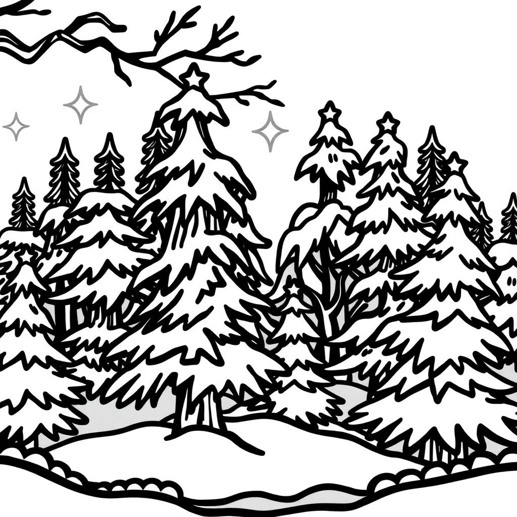 Frozen Forest Coloring Page coloring page