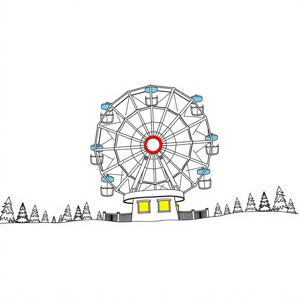 Icy Ferris Wheel Coloring Page coloring page