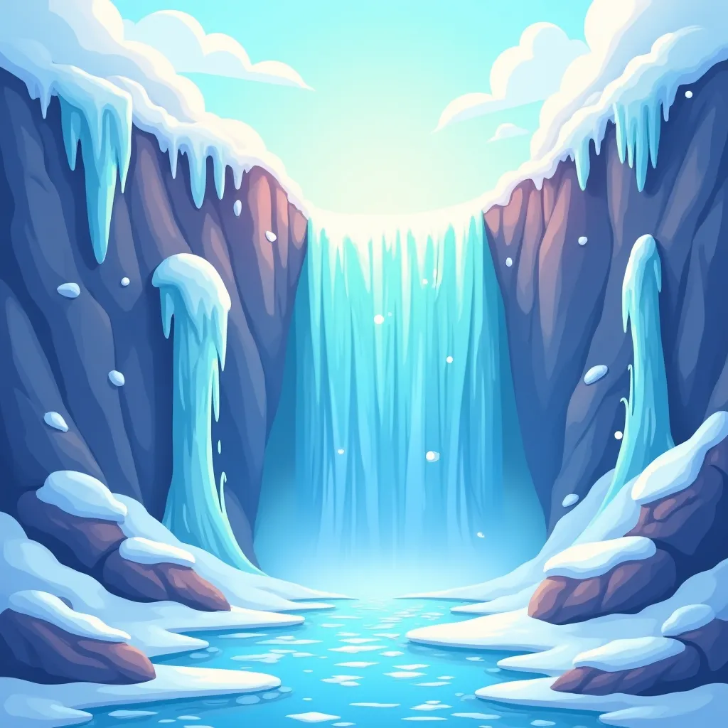 Frozen Waterfall Coloring Page