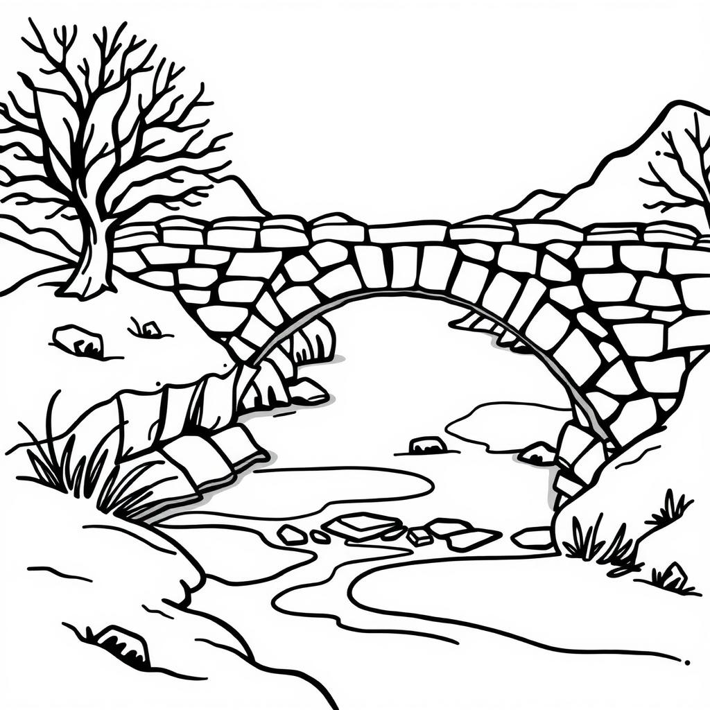 Frosty Bridge Coloring Page coloring page