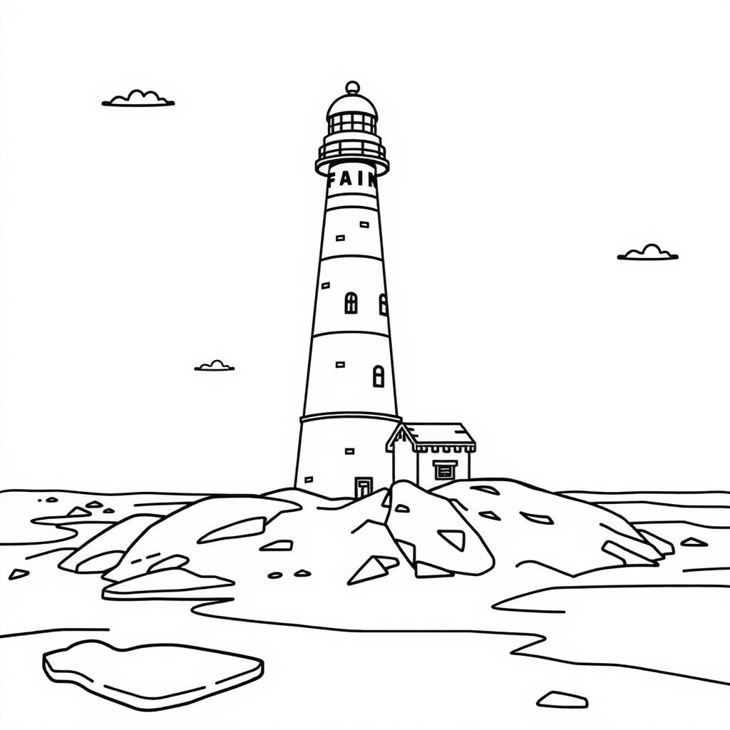 Frosty Lighthouse Coloring Page coloring page