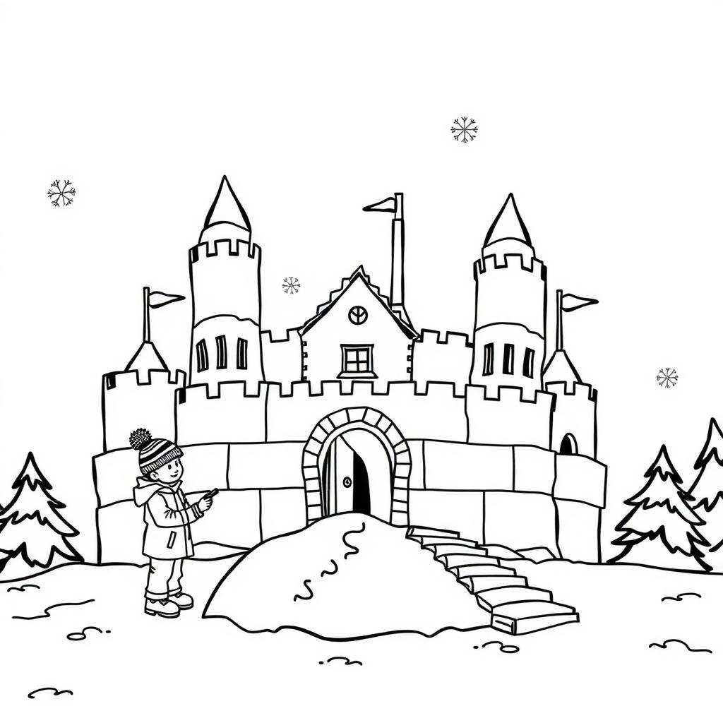 Snowball Castle Coloring Page coloring page