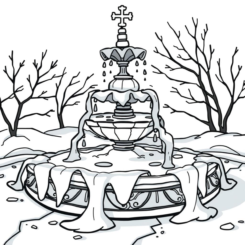 Frozen Fountain Coloring Page coloring page