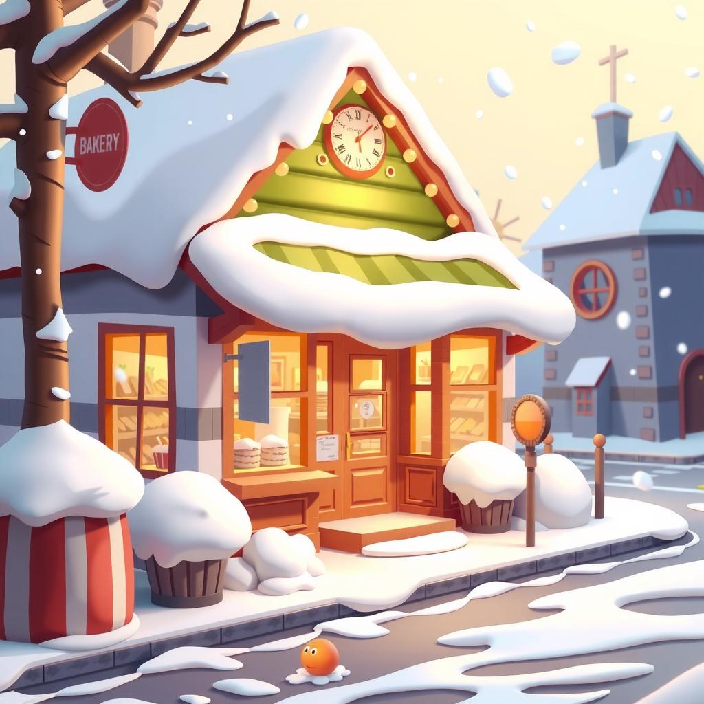 Winter Bakery Coloring Page