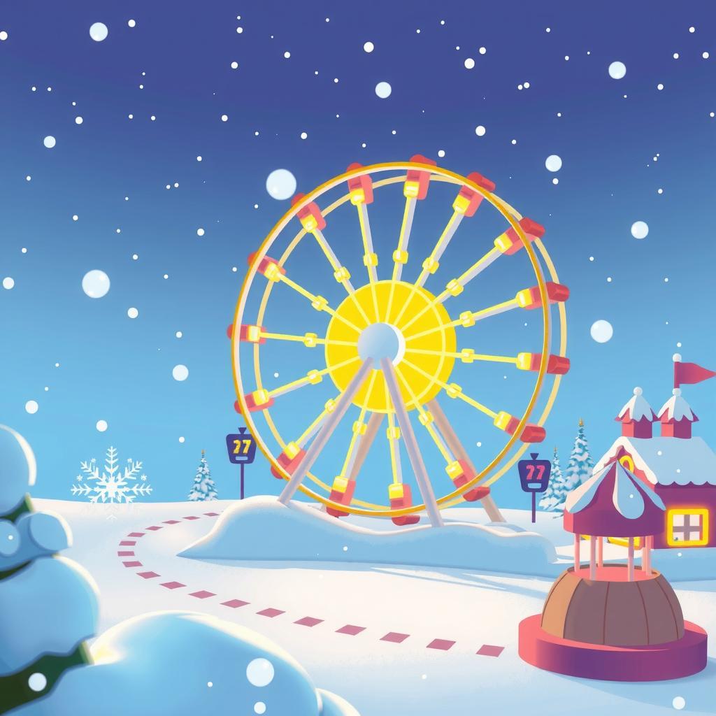 Icy Ferris Wheel Coloring Page