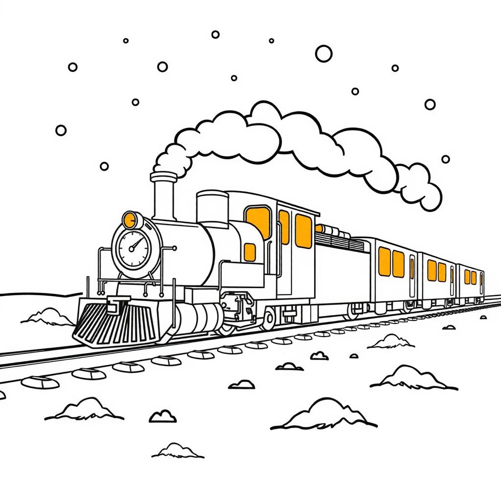 Snowstorm Express Coloring Page coloring page