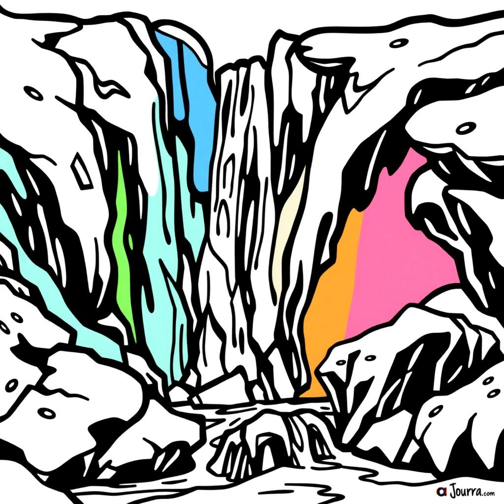 Frozen Waterfall Coloring Page coloring page