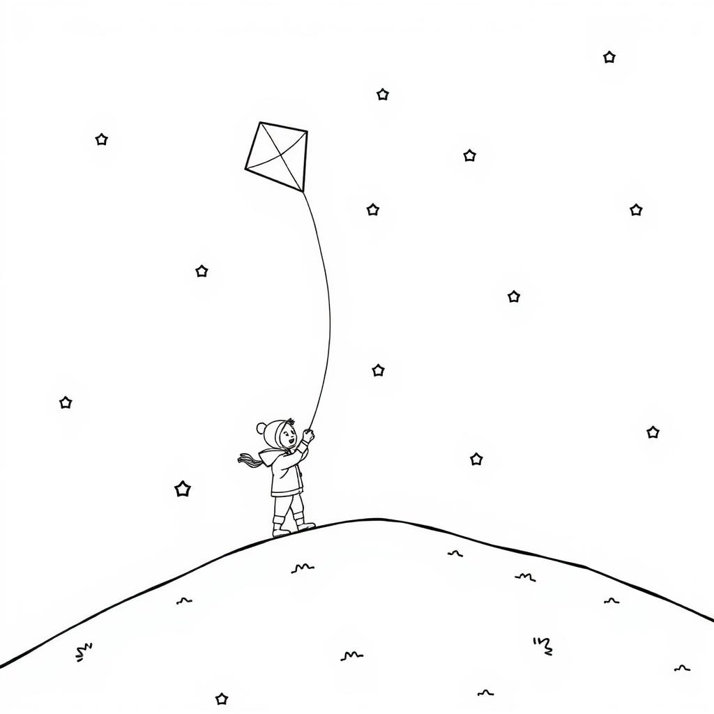 Snow Kite Coloring Page coloring page