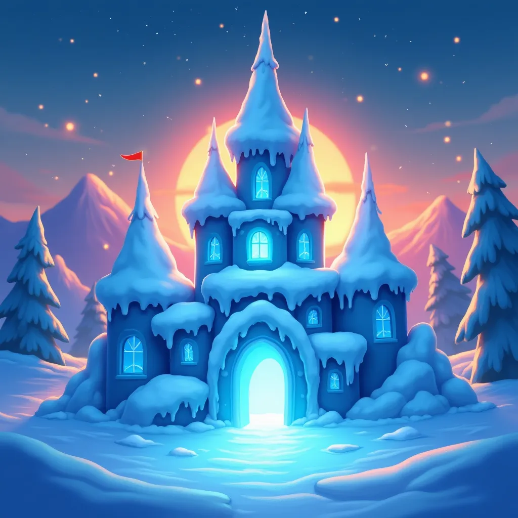 Ice Palace Dawn Coloring Page