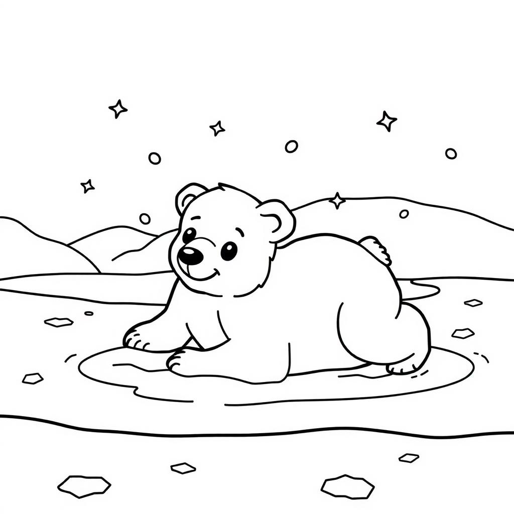 Polar Bear Slide Coloring Page coloring page