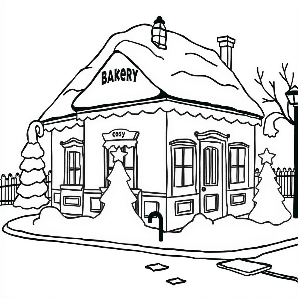 Winter Bakery Coloring Page coloring page