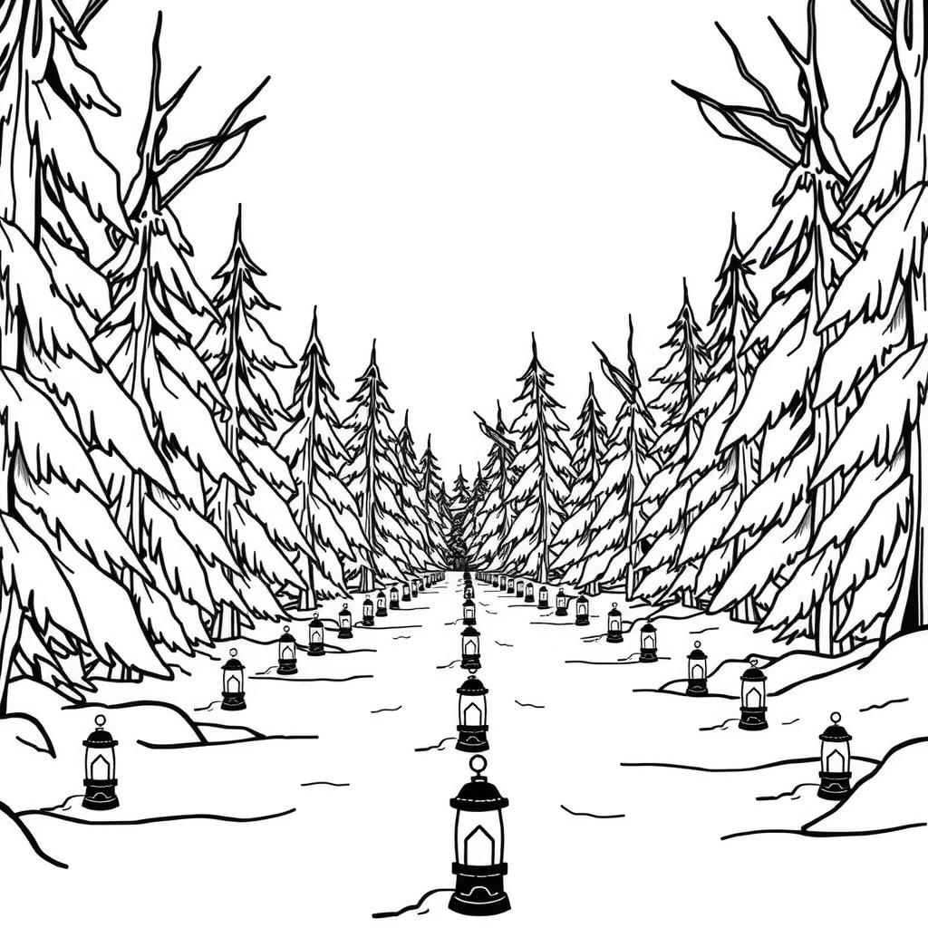 Ice Lanterns Coloring Page coloring page